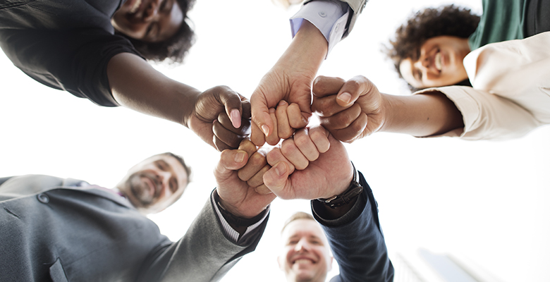 Successful and happy business team